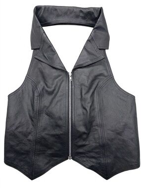 Hot Leathers Open Back Leather Halter Top Vest Motorcycle Biker Womens 2XL